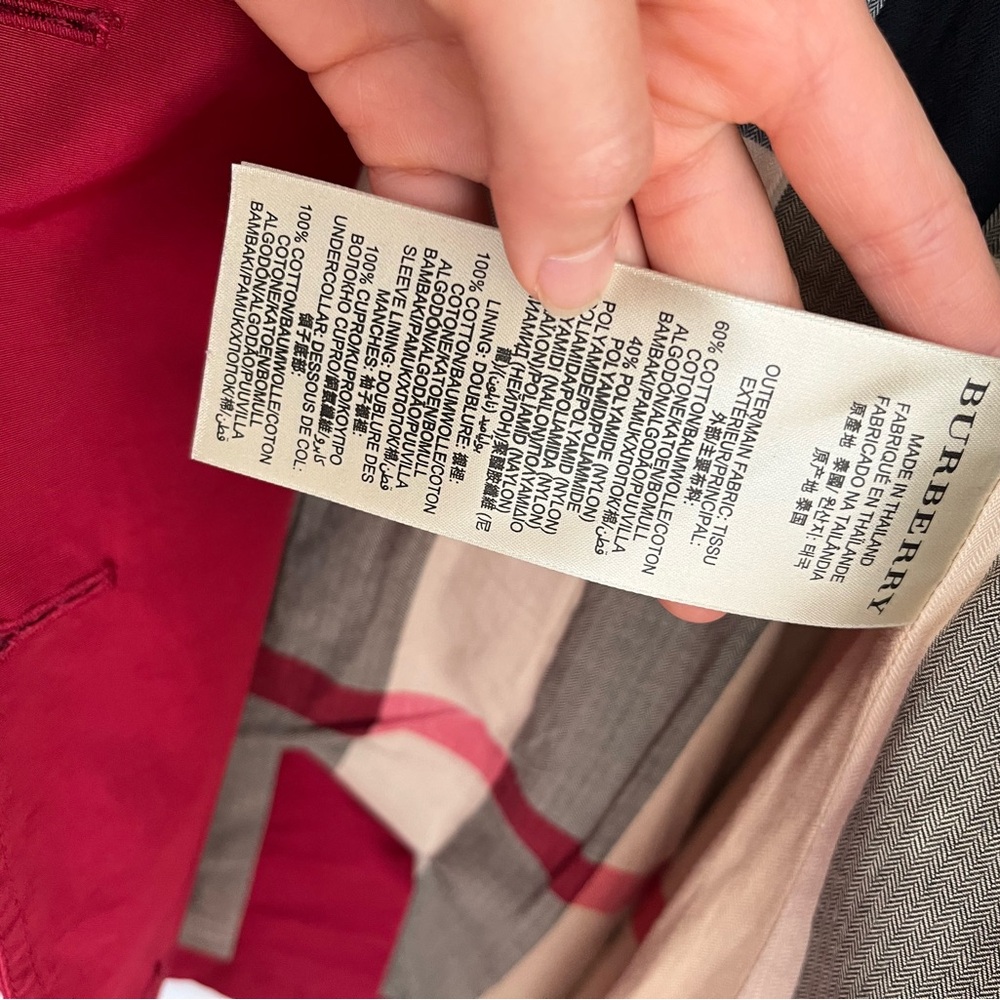 Burberry Brit Red Trench Coat - Picture 13 of 16